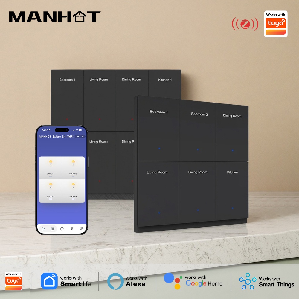 Smart Home Voice Control - Interrupteur intelligent Zigbee Manhot DIY avec