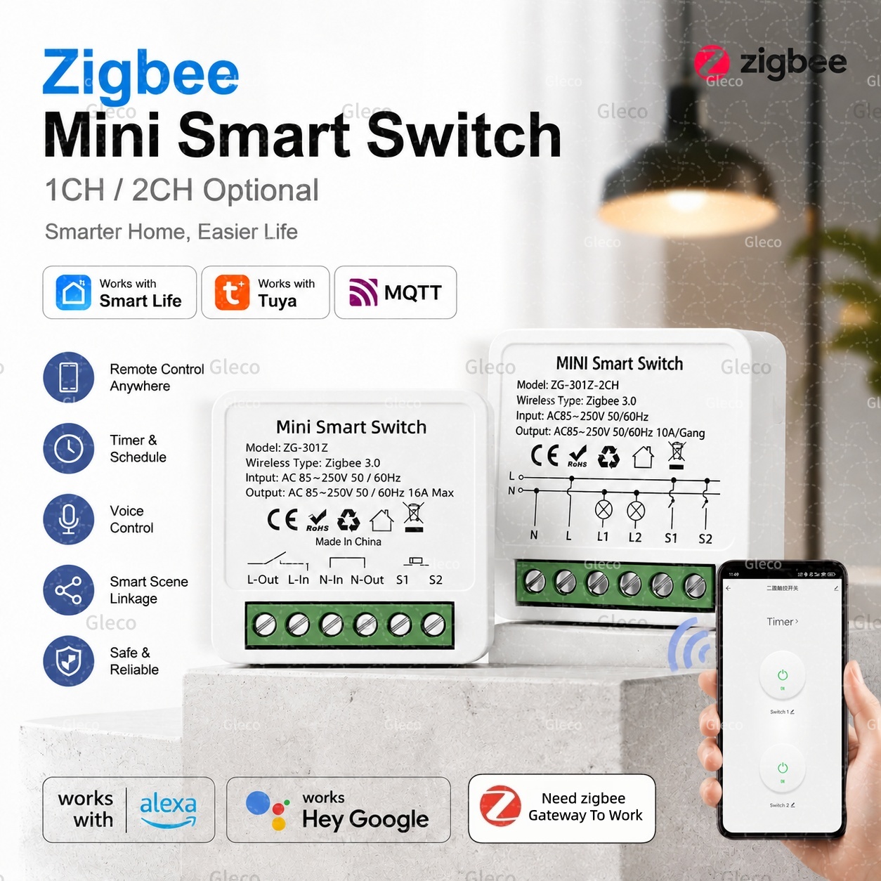 Smart Home Website - Interrupteur intelligent Zigbee Tuya Smart Life