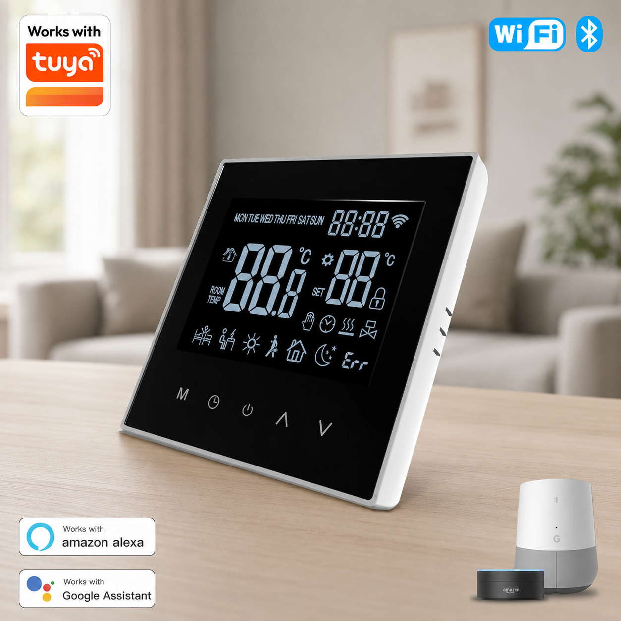 Smart Home Voice Control - Thermostat intelligent Tuya, contrôleur de température