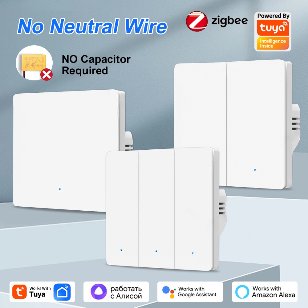 Smart Home Voice Control - Interrupteur mural intelligent ZigBee à bouton-poussoir