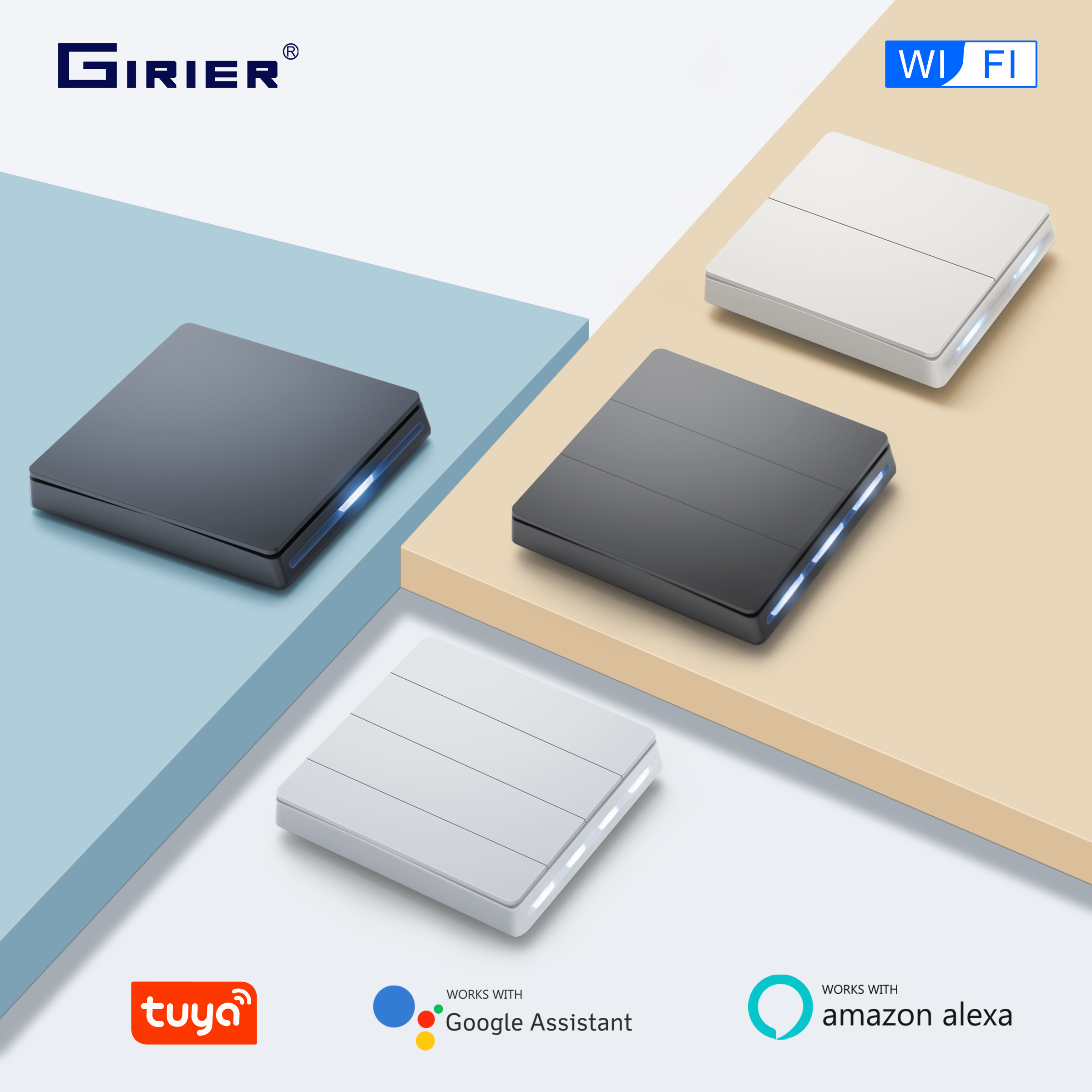 Smart Home Networking - GIRIER interrupteur d'éclairage intelligent WiFi bouton