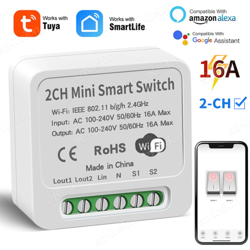 Smart Home Voice Control - 16A Tuya WiFi Module de commutation