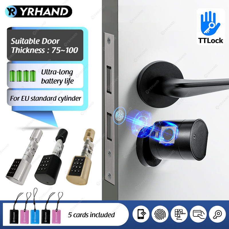 Smart Home Website - Serrure de porte cylindrique intelligente Euro,