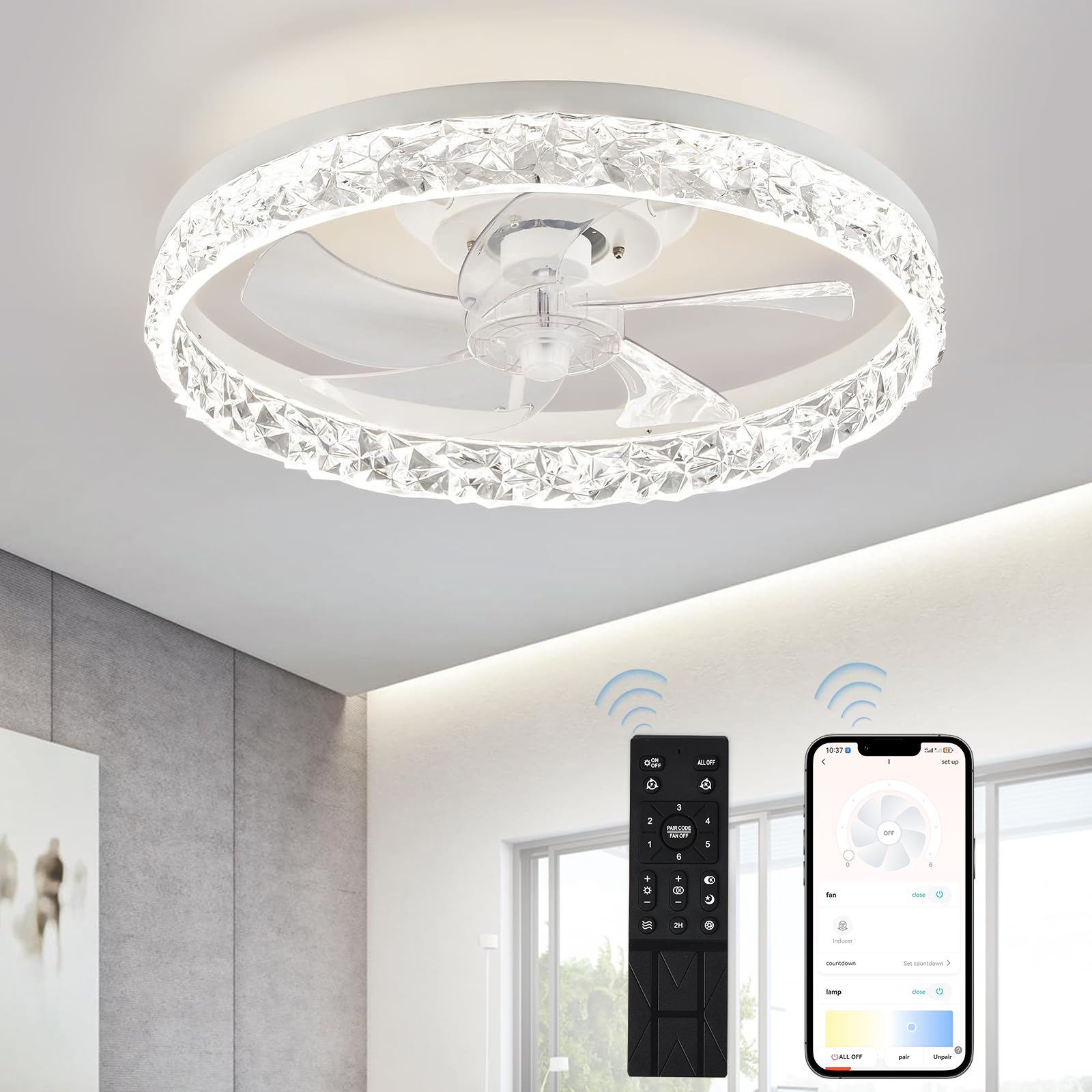Smart Home Interior - Lmap-Ventilateur de Plafond LED Intelligent avec