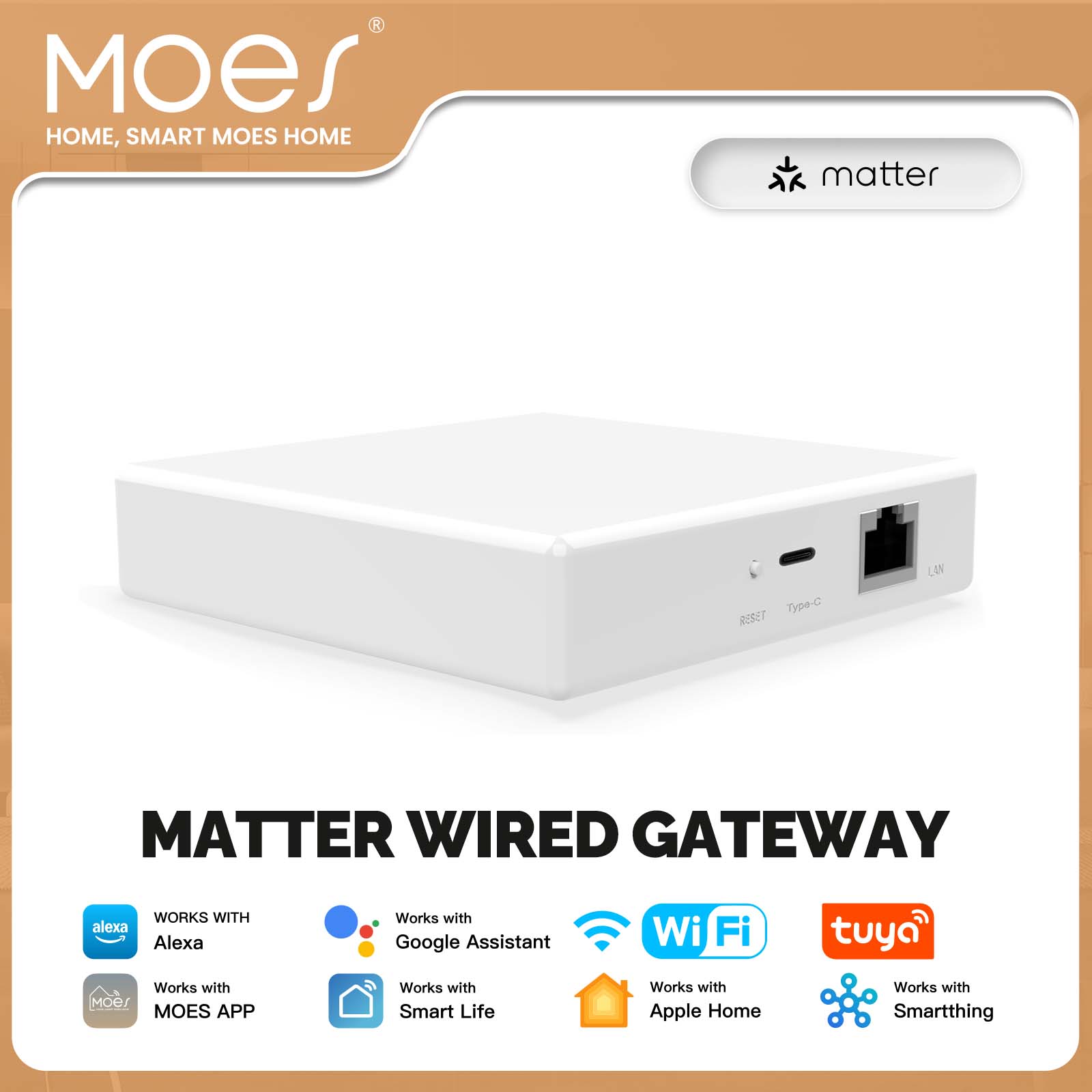 Smart Home Bridge - Passerelle Hub MOES Tuya ZigBee Matter