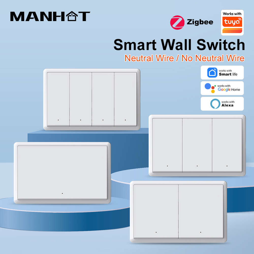 Smart Home Voice Control - Interrupteur intelligent MANHOT ZigBee3.0 sans fil