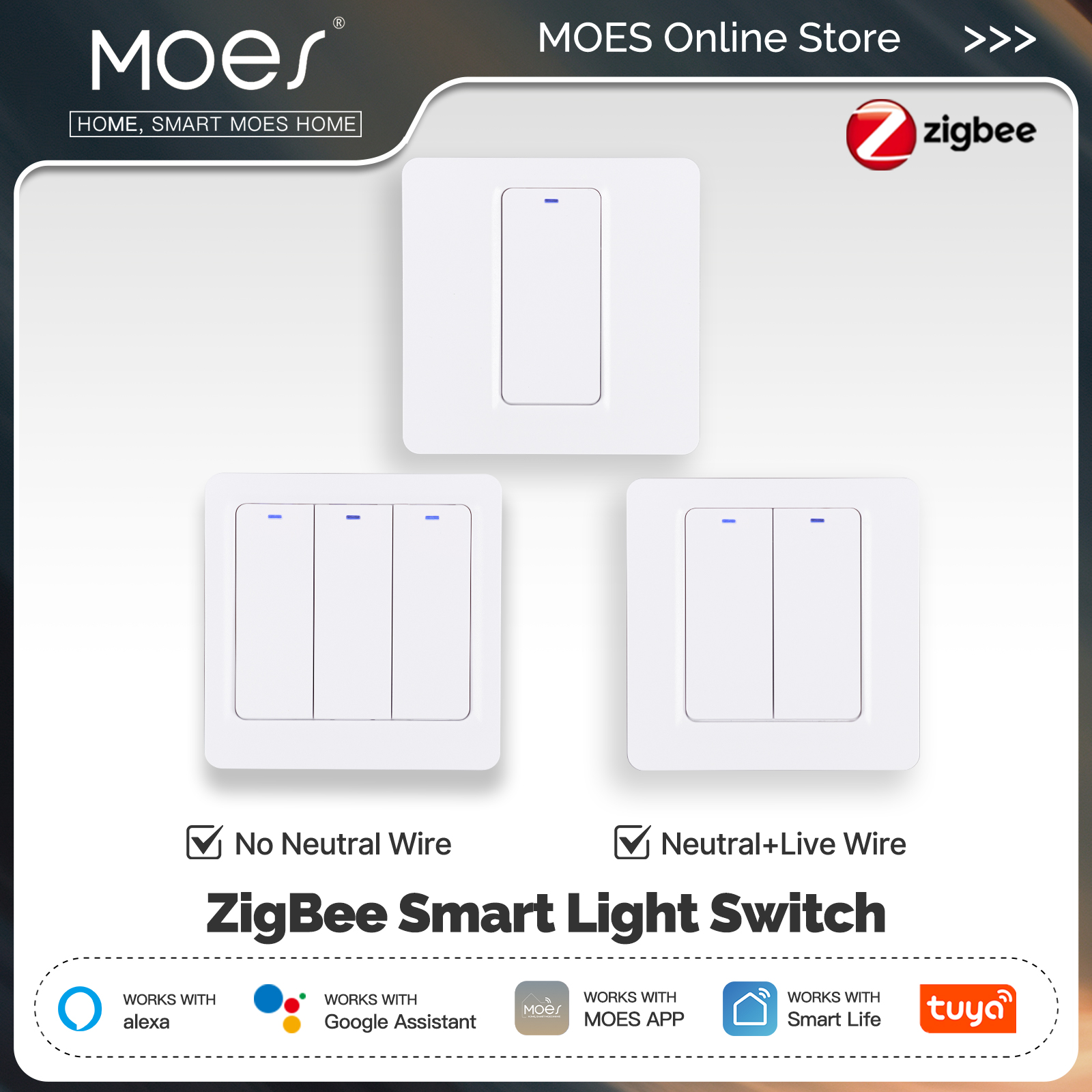 Smart Home Voice Control - Fil neutre intelligent de Tuya de