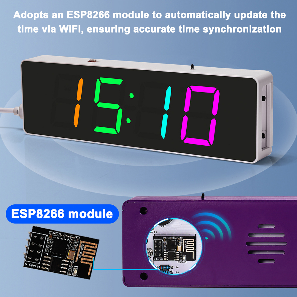 Kit d'horloge WiFi coloré, hor - Smart Home Esp8266 avis et prix